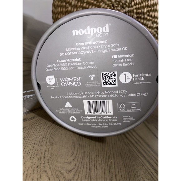 NODPOD Body 6.5lb Dual Sided & Compact Weighted Blanket Pad 29" x 24" GREY NIB - Picture 5 of 6